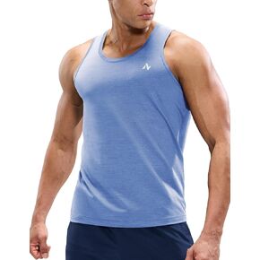 Nepest Men's Sleeveless Workout Running Tank Top Dry Fit Athletic Gym Sports Swim Beach Muscle Bodybuilding Shirts