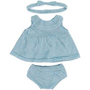 Miniland Clothes for Dolls 15'' Knitted Outfit Dress & Headband - ECO, Made in Spain, Quality, Role Play, Educational