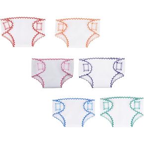 Alipis 6Pcs Baby Doll Diapers, Doll Underwear for 14-18Inch, Baby Doll Cloth Nappies Set Doll Clothes Little Baby Doll DIY Accessories for Kids, Girls, Boys (6 Colors)