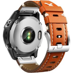 سوار ساعة NotoCity لـ Fenix ​​7 / Fenix ​​6 / Fenix ​​5، 22 مم حزام من الجلد الأصلي سهل التركيب لـ Garmin Fenix ​​7 Pro/Fenix ​​6 Pro/Fenix ​​5 Plus، Forerunner 955/945 Approach S60/S62، Epix