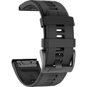 hellosy Compatible with Garmin Fenix 5X Watch Band, 26mm Soft Silicone Quick Release Replacement Watch Strap For Garmin Fenix 5X/ Fenix 5X Plus/Fenix 6X/Fenix 6X Pro/Fenix 7X/Fenix 3/Fenix 3HR/Tactix/Descent/D2/Quatix 3/Enduro