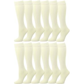Falari 12 Pairs Multi Color Women Stretchy Spandex Opaque Knee High Trouser Socks 9-11