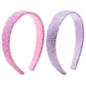 KDVOG 2PCS Glitter Headbands for Girls, Cute Sparkly Stretch Elastic Hair Bands Non Slip Sequin Headband Fashion Accessories for Kids