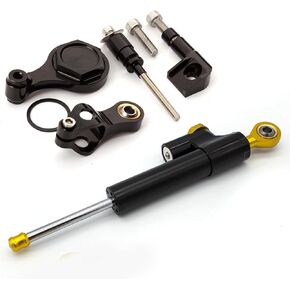 Fit For YZF R6 2006-2015 2016 2017 2018 2019 2020,R1 YZF1000 2006-2016 CNC Motorcycle Steering Damper Stabilizer Buffer Control Bar with Mounting Bracket Support Kit Full Set
