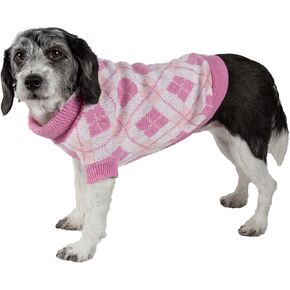 Pet Life ® سترة منسوجة على طراز Argyle للحيوانات الأليفة - سترة للكلاب محبوكة بكابل ثقيل مع رقبة سلحفاة - ملابس شتوية للكلاب مصممة للتدفئة in Kuwait