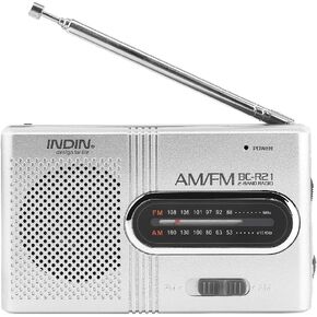 Portable Pocket AM/FM Radio Receiver, Built-in Speaker and Standard Earphones Jack, World Universal FM 88-108MHz AM 530-1600 KHz Music Player with Telescopic Antenna Default