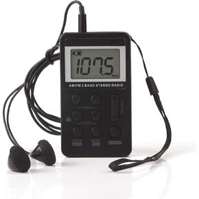 Pocket Radio,Portable Headset Radios,Mini Digital AM/FM Stereo Radio with Headphone,Rechargeable Battery LCD Display for Walking/Running,Personal Radio Support Micro USB