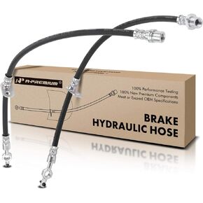 A-Premium Front Driver and Passenger Brake Hydraulic Hose Compatible with Chevy, Toyota and Geo Models - Corolla 1995-2002, Prizm 1993-2002 - Replace# 9008094011,Pack of 2