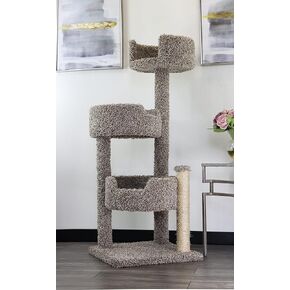 New Cat Condos Real Wood and Carpeted Cat Tree, Speckled