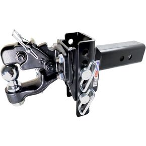 Shocker XR Adjustable Pintle & Ball Combo Hitch - 6" Drop to 6" Rise, Fits 2-1/2" Hitch, Has 2-5/16" Ball
