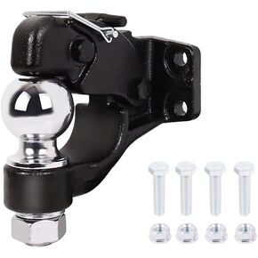 8-Ton Pintle Hook Trailer Combination Hitch Receiver 2-5/16" Hitch Ball with Mounting Kit (2-5/16" Hitch Ball)