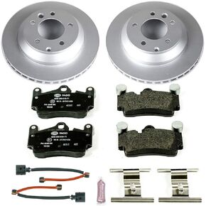 Power Stop ESK5312 Rear Euro-Stop Brake Kit Porsche Audi Volkswagen and 2 Rear Sensor Wires