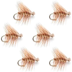 The Fly Fishing Place Tan Elk Hair Caddis Classic Trout Dry Fly - Set of 6 Flies Size 16