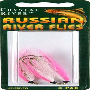 SouthBend Crystal River CR/RRF/PW Russian River Fly Pink/Wht 3Pk, Multi, One Size