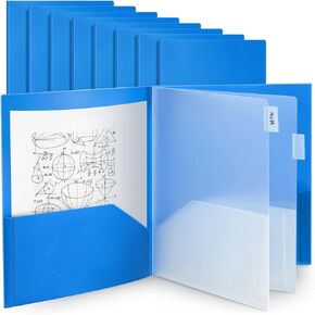 Colarr 8 Pcs Heavy Duty Plastic Multi Pocket Folders Pocket Organizer Folders with Pockets for Office Classroom Business (6 Pocket)