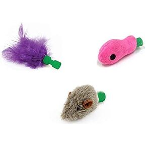 Furever 3 Replacement Cat Toy Attachments to use with The Pop and Play; Includes One Mouse, One Fish and One Feather. Ideal for Your cat, Interactive Way. Best Cat Toys Ever in Saudi Arabia