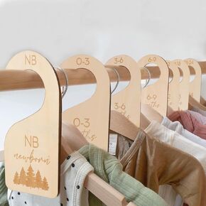 Wooden Baby Clothes Dividers - Baby Closet Dividers,Newborn to 24 Months for Home Nursery Clothes,Clothes Size Markers for Babies