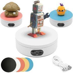 fotoconic Remote Control Motorized Rotating Display Stand, 8"/20cm Rotary Electric Rotation Turntable for Crafts Jewelry Product Display, 360 Photography Video Taking Lazy Susan