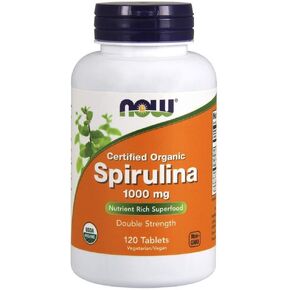 Now Foods - Certified Organic, Spirulina, 1000 mg, 120 Tablets
