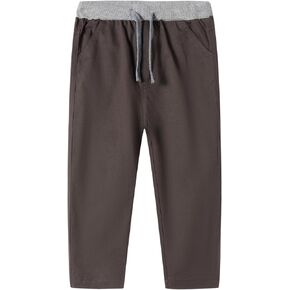 Mud Kingdom Toddler Boys Cotton Pull On Pants Adjustable Elastic Waist 3-9 Years