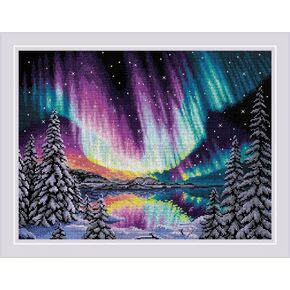 RIOLIS - Northern Fairytale 2038, Cross Stitch Kits 15¾"x11¾, Cross Stitch Kits for Beginners & Advanced, Crossstitching Kits Adult, Counted Stitching Kits, Embroidery Kit