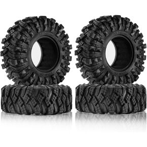 1.9 Crawler Tires RC Soft Rubber Mud Slingers Tyres For 1/10 Scale RC Rock Crawler Car Traxxas TRX4 Axial SCX10 II RC4WD D90 D110 TF2 Tamiya CC01 Gen8 1.9 inch Beadlock Wheels Rims 4PCS