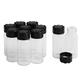 JIUWU 10ml Clear Glass Vials with Screwcap Empty Vials Bottles Liquid Sampling Sample Glass Bottles for Travel, Pack of 10 (0.3 Oz)