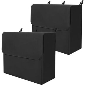 GliCraft 2 Pcs Black Horse Blanket Storage Bag 600D Oxford Fabric 34 x 30 x 14 in Waterproof Dust-Proof Hanging Stall Front Storage Bag Horse Stall Blanket Holder Accessories Organizer