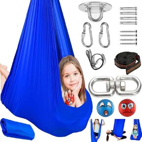 Mordely Sensory Swing for Kids & Adults Holds up to 300lbs Indoor and Outdoor Therapy Cuddle Swing Hammock with 360° Swivel Hook Kit Adjustable Swing for Calming, Child with Autism, ADHD or SPD