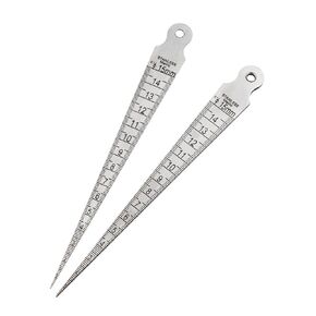 YXQ Taper Gage 1/32-5/8 Inch 1-15mm Stainless Gap Hole Taper Welding Gauge Test Ulnar Inch & Metric, 2Pcs