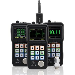 YUSHI UM-4DL Ultrasonic Thickness Gauge/Tester/Meter, 0.025'' to 20'' / TC510 Probe, Through Paint & Coatings & Data Logger,A-scan Snapshot,Interchangeable Probe/Transducer Option Available