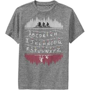 Netflix Kids Stranger Things Alphabet Lights Boys Short Sleeve Tee Shirt