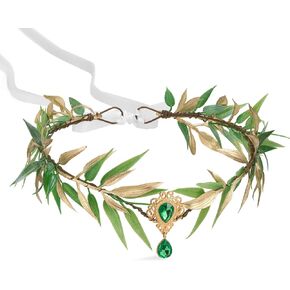 SWEETV Fairy Flower Leaf Crowns for Women Elven Princess Tiara Elf Headpiece for Cosplay Halloween Costume Photoshoot Wedding