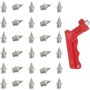 1/4 Inch Track and Cross Country Spikes with Track Spike Wrench, Pyramid Track and Field Shoe Spikes Replacement Sprinting Spikes for Short Running Track Shoe SATONBEYI