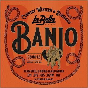 La Bella 730L-BE أطراف كروية خفيفة من الفولاذ العادي وسلسلة بانجو مطلية بالنيكل