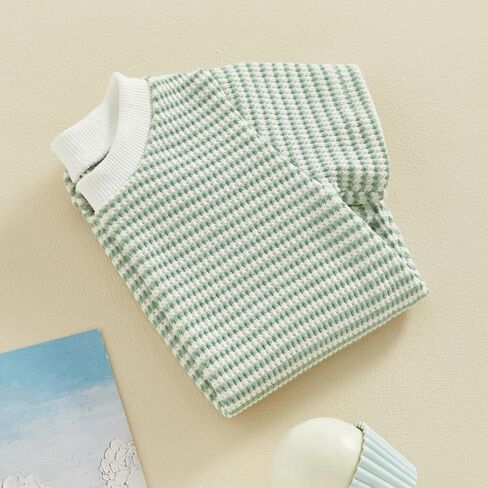 Newborn Baby Boy Girl Waffle Romper Short Sleeve Solid Striped Crewneck Bubble Oversized Bodysuit Infant Summer Outfit in Kuwait
