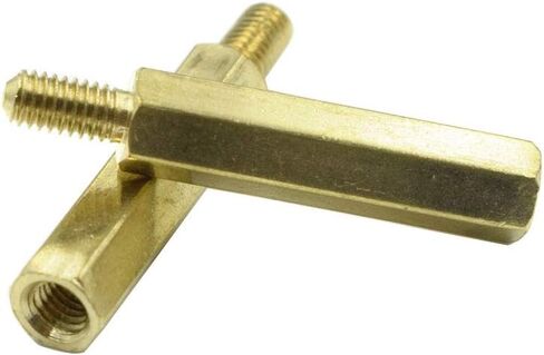 Hxchen M3 x 20mm + 6mm Male to Female Thread Brass Hexagon Hex Standoff Spacer Pillars - (50 Pcs) in Saudi Arabia