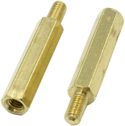 Hxchen M3 x 20mm + 6mm Male to Female Thread Brass Hexagon Hex Standoff Spacer Pillars - (50 Pcs) in Saudi Arabia