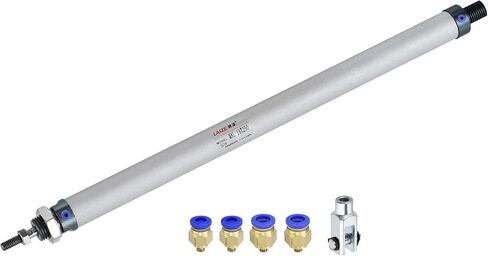 uxcell Pneumatic Air Cylinder 16mm Bore 300mm Stroke with Y Connector and Quick Fittings, MAL 16x300, for Automatic Equipment in Saudi Arabia