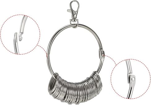 Patikil 3.4 Inch Dia Key Organizer - 30 Key Ring Holder for Office, Silver in Kuwait