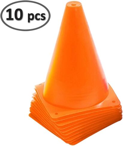 Electriduct 7 Inch Plastic Mini Traffic Cones Outdoor/Indoor - 10 Pack in Saudi Arabia