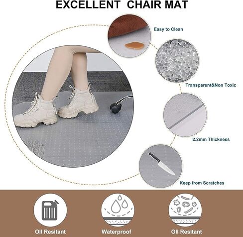 Office Chair Mat for Carpeted Floors,Chair Mat for Low Pile Carpet Floors, Chair Mat Office Home Gaming Chair Mat,48 X 36 inches Office Carpeted Floor Mats for Computer Home Chair in Saudi Arabia
