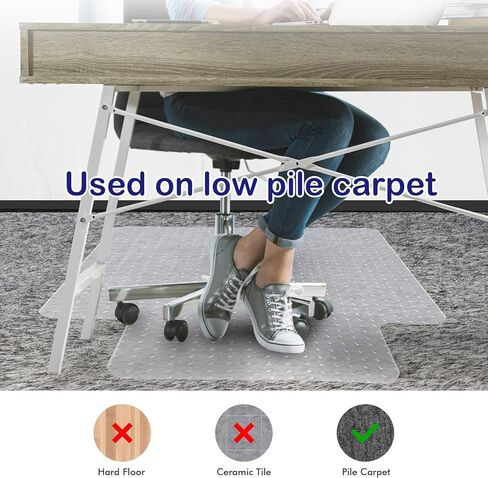 Office Chair Mat for Carpeted Floors,Chair Mat for Low Pile Carpet Floors, Chair Mat Office Home Gaming Chair Mat,48 X 36 inches Office Carpeted Floor Mats for Computer Home Chair in Saudi Arabia