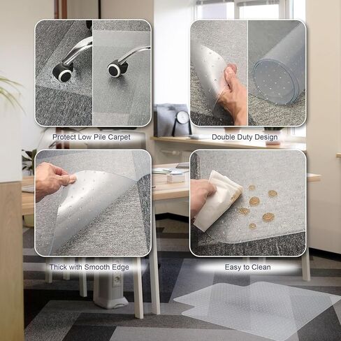 Office Chair Mat for Carpeted Floors,Chair Mat for Low Pile Carpet Floors, Chair Mat Office Home Gaming Chair Mat,48 X 36 inches Office Carpeted Floor Mats for Computer Home Chair in Saudi Arabia
