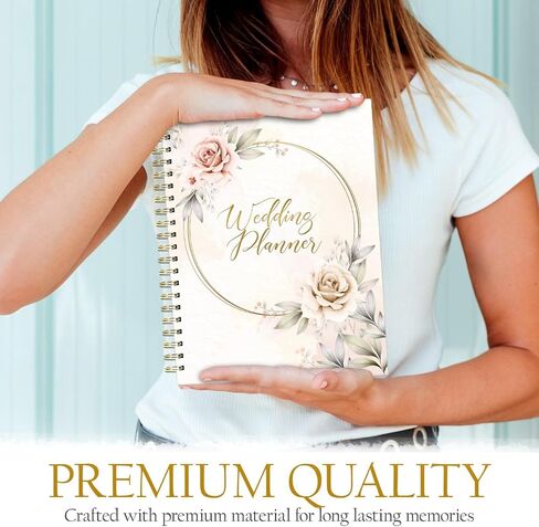 BREMON Wedding Planning Book 2022, Planner/Organizer with 2 Vow Books, 3pc Set, Floral Design, 9.5'' X 11'' in Saudi Arabia