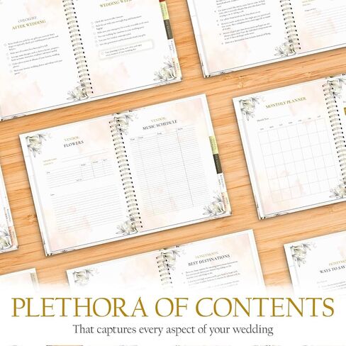 BREMON Wedding Planning Book 2022, Planner/Organizer with 2 Vow Books, 3pc Set, Floral Design, 9.5'' X 11'' in Saudi Arabia