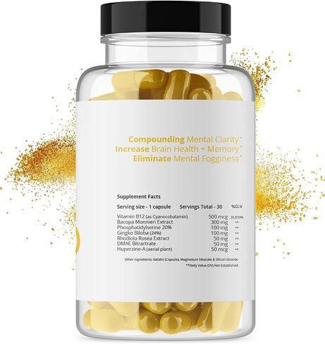 F'ing Clarity - Clarity, Memory + Brain Boosting Nootropic Supplement | Bacopa Extract, Phosphatidylserine 20%, Gingko Biloba Extract, Rhodiola Rosea Extract, DMAE Bitrartrate, B-12, Huperzine A in Saudi Arabia