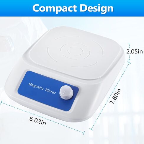 لوحة تحريك مغناطيسية من eLabPal، خلاط مغناطيسي بلوحة تحريك 3000 دورة في الدقيقة مع شريط تحريك، سعة التحريك القصوى 3000 مل (بدون تسخين) in Kuwait