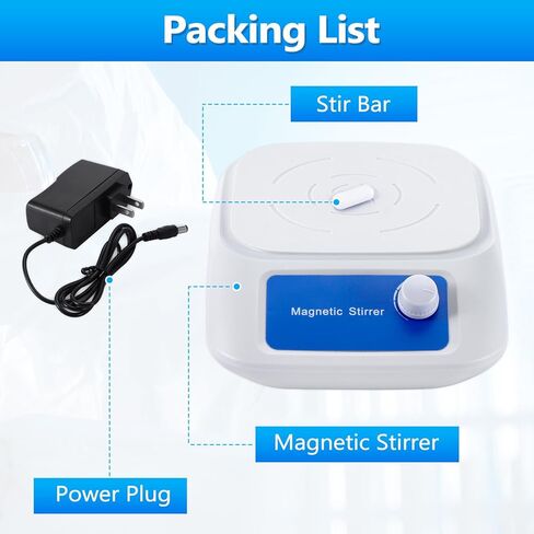 لوحة تحريك مغناطيسية من eLabPal، خلاط مغناطيسي بلوحة تحريك 3000 دورة في الدقيقة مع شريط تحريك، سعة التحريك القصوى 3000 مل (بدون تسخين) in Kuwait