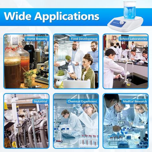 لوحة تحريك مغناطيسية من eLabPal، خلاط مغناطيسي بلوحة تحريك 3000 دورة في الدقيقة مع شريط تحريك، سعة التحريك القصوى 3000 مل (بدون تسخين) in Kuwait